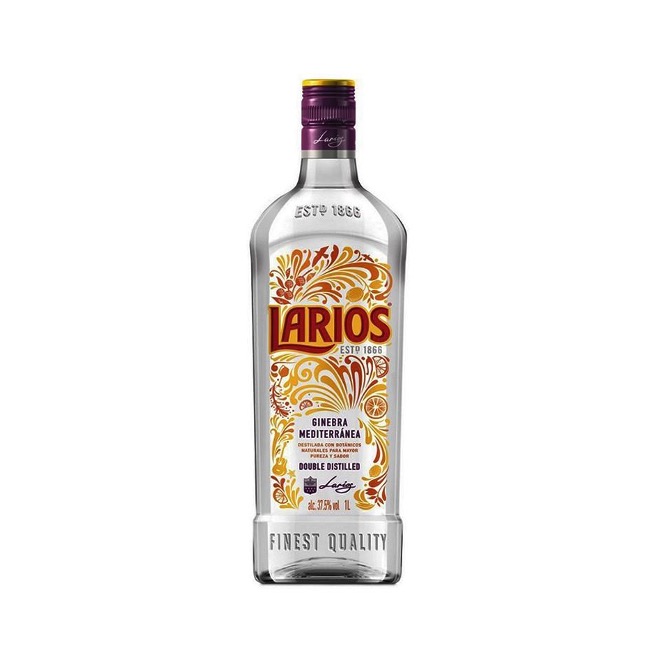 GIN LARIOS 37.5%VOL 100CL X 6 IN GLASS BOTTLES