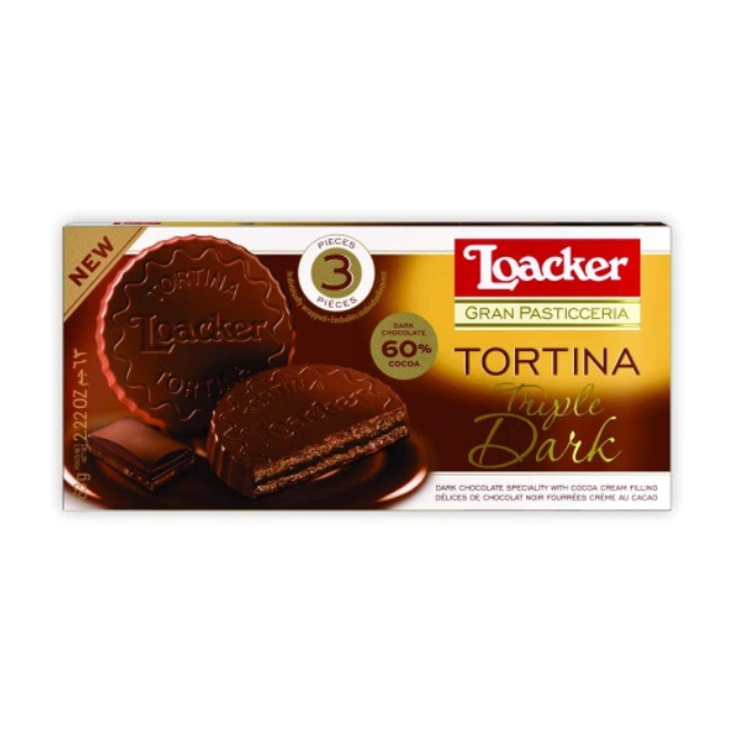 LOACKER DARK CHOCOLATE TORTINA 21 G X 3 X 12
