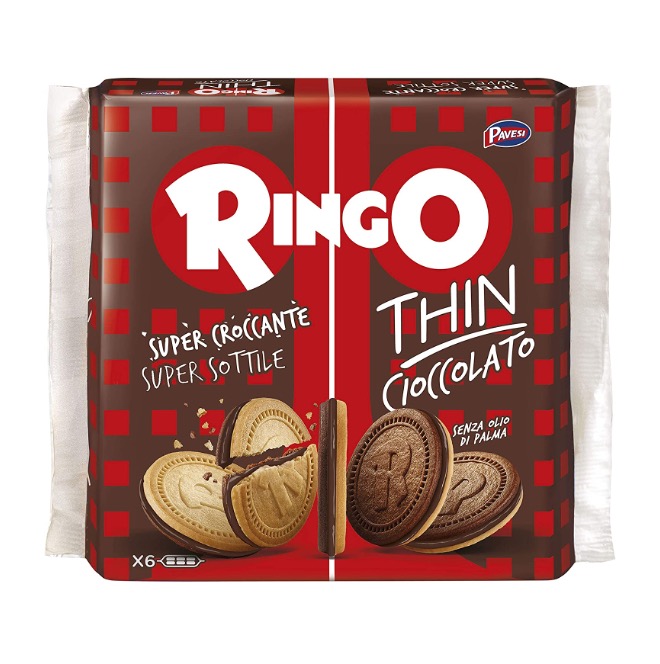 BISCUITS RINGO THIN CHOCOLATE  PAVESI 234 G X 9