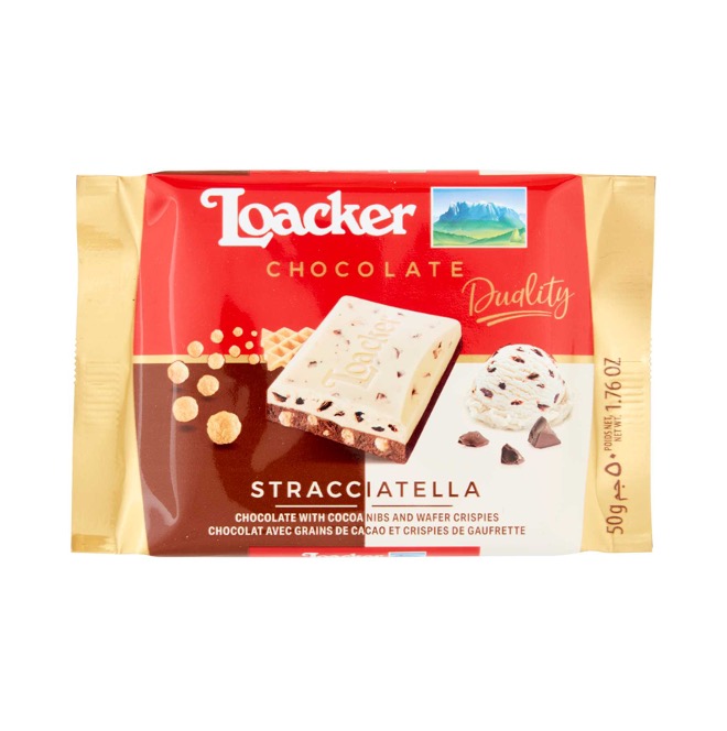 LOACKER CHOCOLATE DUALITY      STRACCIATELLA 50 G X 12