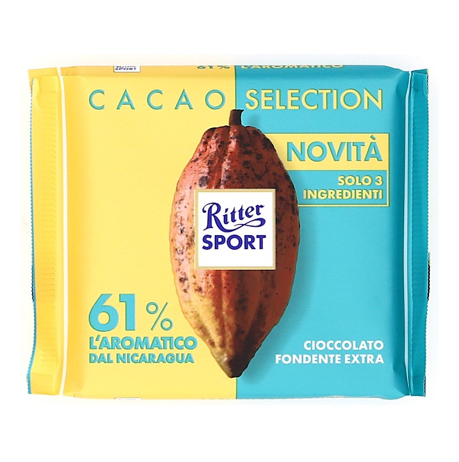 RITTER SPORT FINE FROM NICARAG UA 61% COCOA 100 G X 12