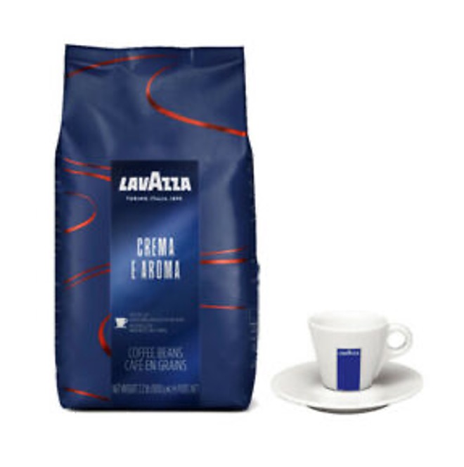 LAVAZZA COFFEE BEANS CREMA AND AROMA BLUE BAG 1000G X 6
