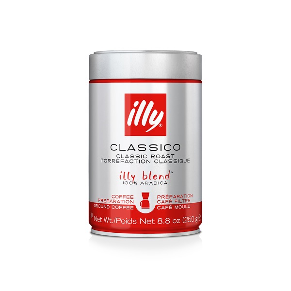 ILLY FILTER CLASS.ROAST COFFEE GROUNDED IN TIN 250G X 12