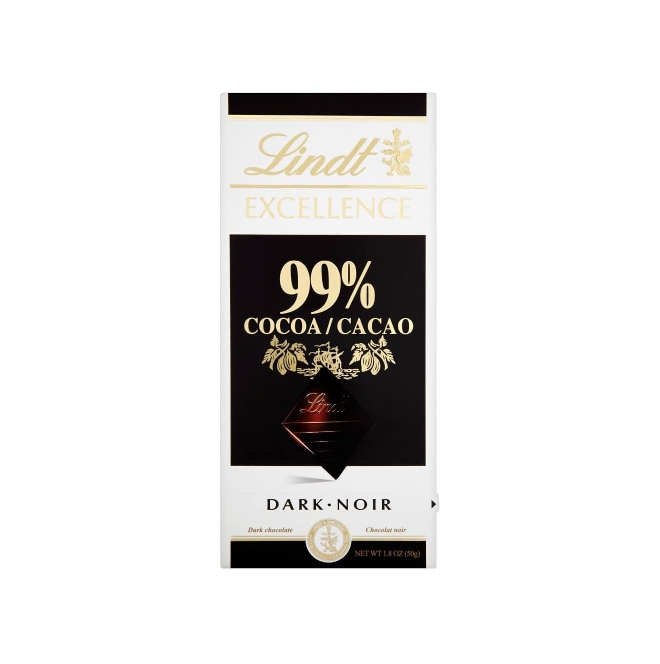 LINDT EXCELLENCE DARK CHOCOLAT 99% BAR 50G X 18