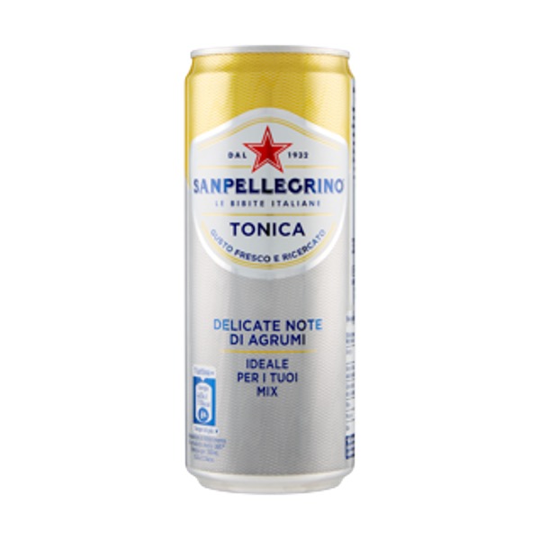 SAN PELLEGRINO TONIC CITRUS SOFT DRINK 33 CL SLEEK CAN