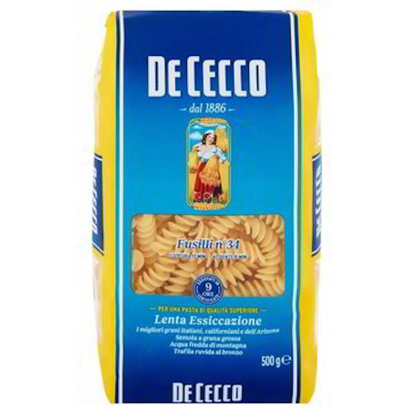 PASTA DE CECCO DURUM WHEAT FUSILLI N.34 500GX24