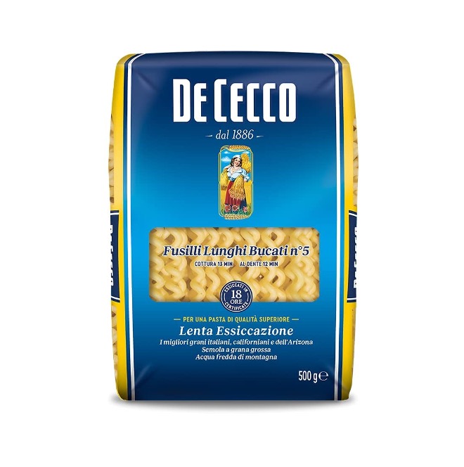 PASTA DE CECCO DURUM WHEAT LONG PUNCHED FUSILLI 500GX24