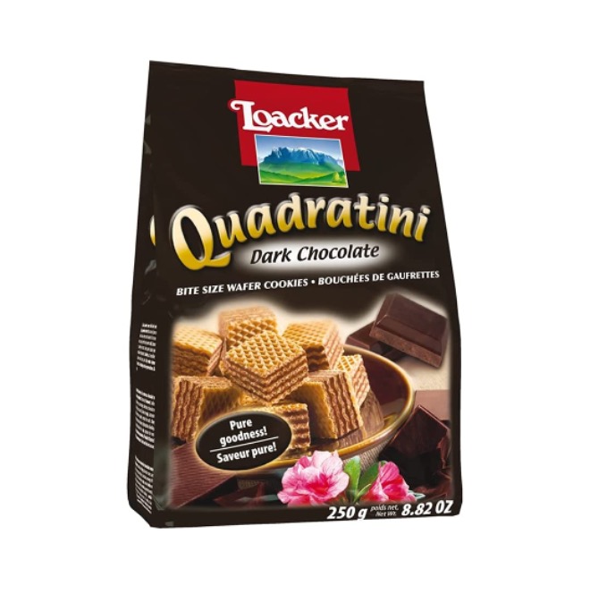 LOACKER QUADRATINI 250 G X 18 DARK CHOCOLATE