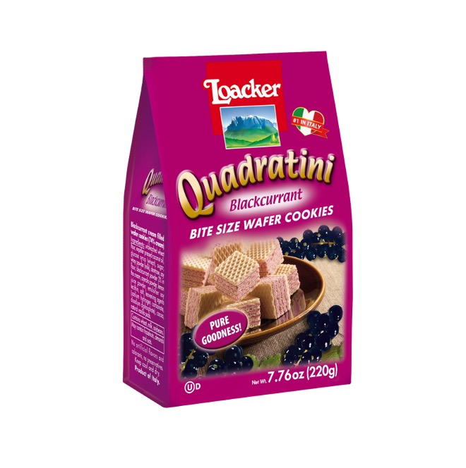 LOACKER QUADRATINI 220 G X 18 RIBES NERO