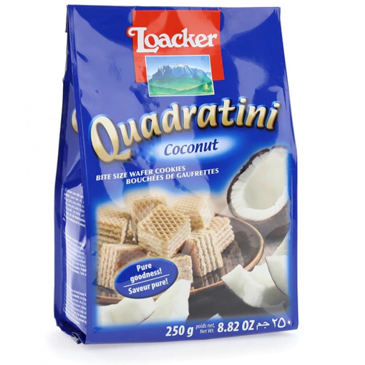 LOACKER QUADRATINI 250 G X 18 COCONUT