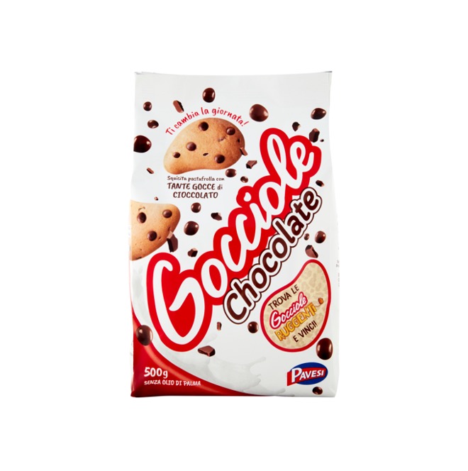 BISCUITS GOCCIOLE CHOCOLATE PAVESI 500 G X 12