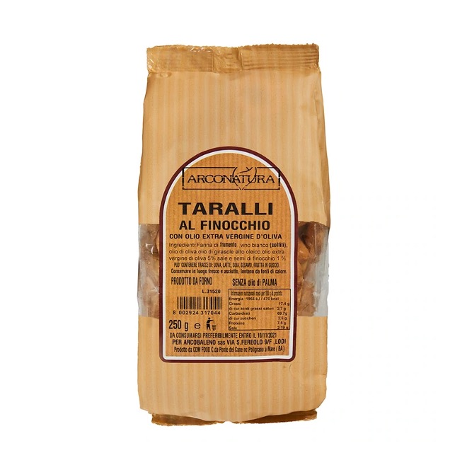 TARALLI FENNEL TASTE ARCOBALENO G 250 X 20