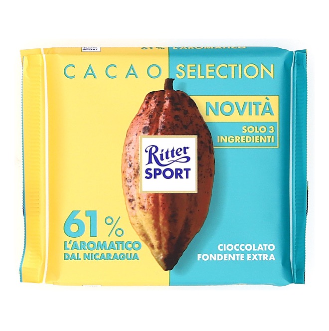 RITTER SPORT FINE FROM NICARAGUA 61% COCOA 100 GR X 12