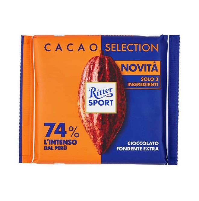 RITTER SPORT INTENSE FROM PERU 74% 100 GR X 12