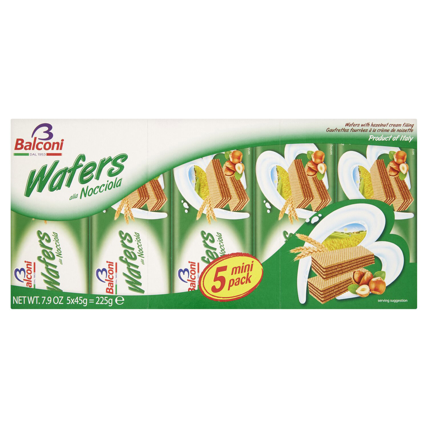 WAFERS BALCONI NOCCIOLA 225G 45GX5X20