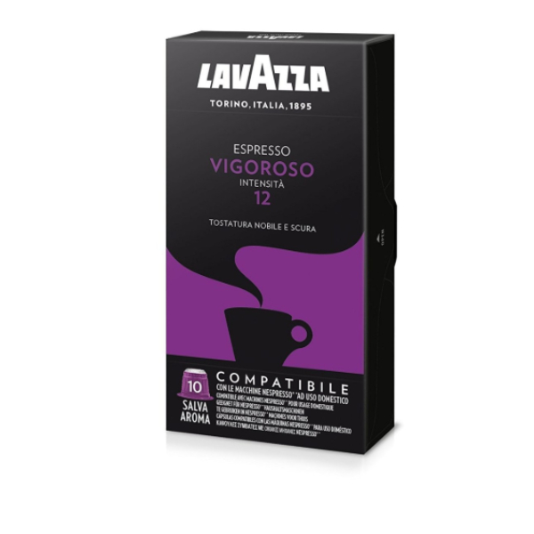 CAFFE LAVAZZA VIGOROSO CASE W/ 10 CAPS COMP. NESPR X 10