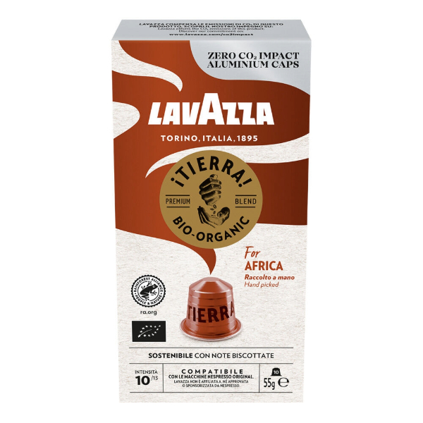 CAFFE LAVAZZA TIERRA AFRICA CASE W/ 10 CAPS COMP. NESPR X 10