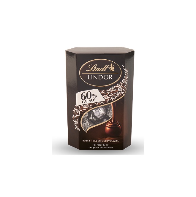 CORNET LINDOR FOND 60% CAC AO 200G X 12