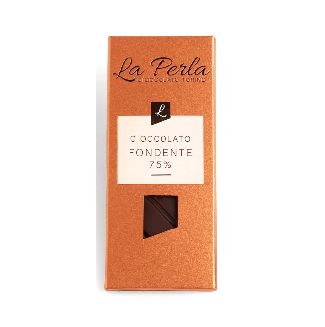 LA PERLA DARK CHOCOLATE 75% BAR 60GX24