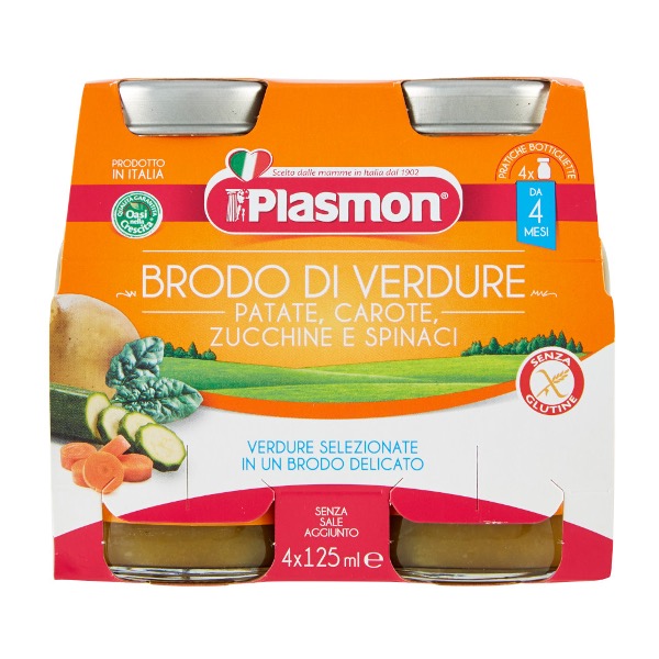 PLASMON LIQUID VEGETABLE BROTH 125ML X 4 X 6