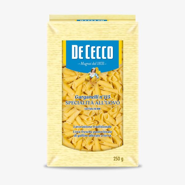 PASTA DECECCO GARGANELLI UOVO115 250GX20