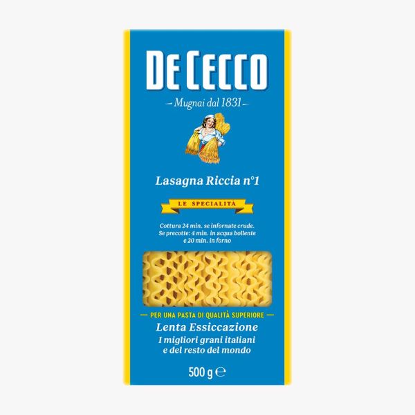 PASTA DE CECCO DURUM WHEAT LASAGNA RICCIA N.1 500GX24