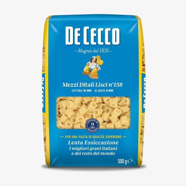 PASTA DURUM WHEAT DE CECCO SMOOTH HALF DITALI 500G X 24