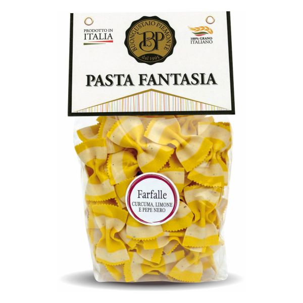 PASTA BUONGUSTAIO FARFALLE TURMERIC LEMON PEPPER 250GX12