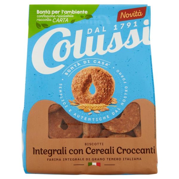 COLUSSI WHOLE FROLLINI BISCUITS GRANOLE WITH CRUNCHY CEREALS 500GRX8