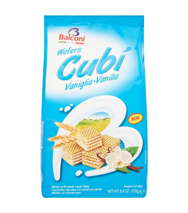 WAFERS BALCONI VANIGLIA CUBI 250 G X 10