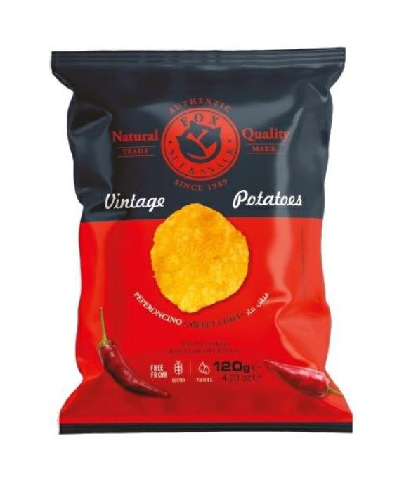 FOX BAR ITALIA VINTAGE POTATO CHIPS WITH CHILLI GR 120 X 10