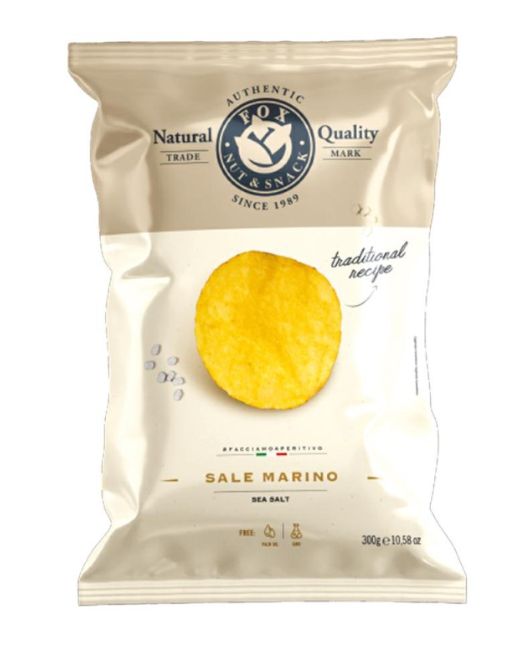 FOX BAR ITALIA VINTAGE POTATO CHIPS WITH SEASALT GR 300 X 16
