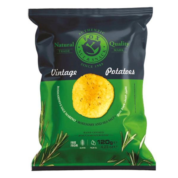 FOX BAR ITALIA VINTAGE POTATO CHIPS WITH ROSEMARY GOURMET GR 300 X 16