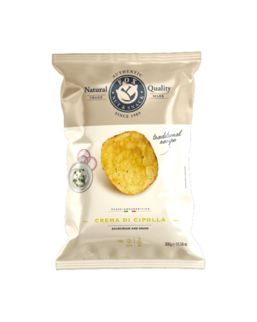 FOX BAR ITALIA VINTAGE POTATO CHIPS WITH SEASALT GR 300 X 16