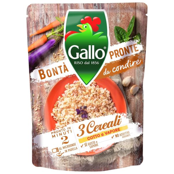 RISO GALLO BONTA’ PRONTE 3 CEREALI 250 G X 6