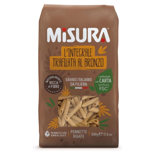 PASTA MISURA PENNETTE WHOLE WHEAT 500GX12