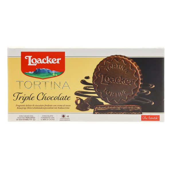 LOACKER TORTINA TRIPLE DARK 21 G X 24 PCS X 6DISPLAYER