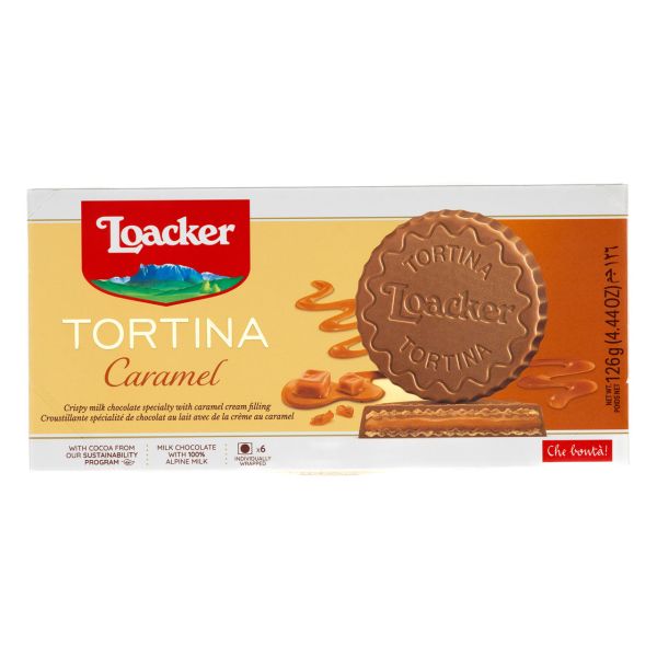 LOACKER TORTINA CARAMEL 21 G X 24 PCS X 6 DISPLAYER