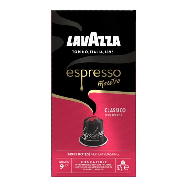 LAVAZZA ESPRESSO MAESTRO CLASSICO CASE WITH 10 CAPS COMPATIBLE NESPRESSO X 10