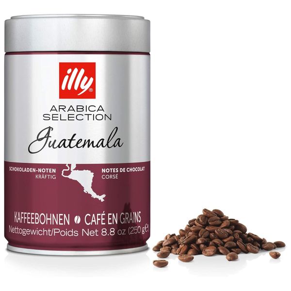ILLY ARABICA SELECTION GUATEMALA COFFEE BEANS IN TIN 250G X 6