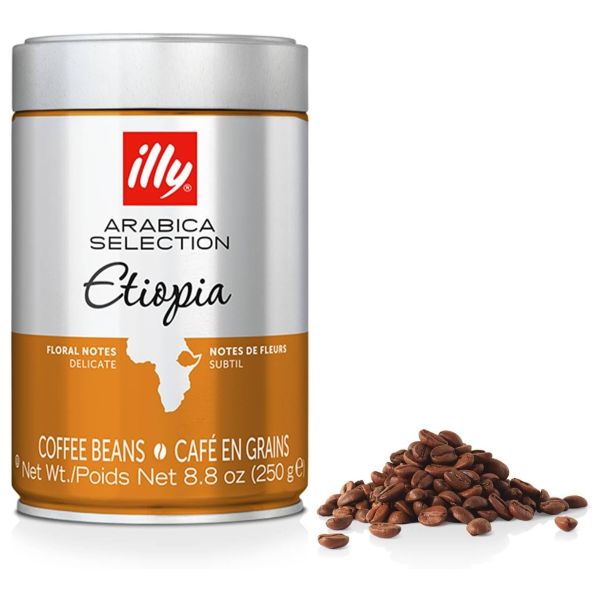 ILLY ARABICA SELECTION ETHIOPIA COFFEE BEANS IN TIN 250G X 6