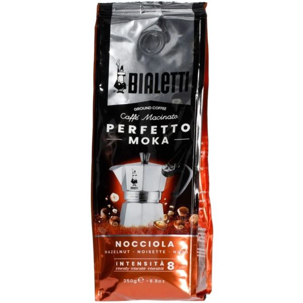 BIALETTI PERFETTO MOKA HAZELNUT COFFEE POWDER 250GX6