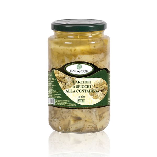 ITALCARCIOFI CONTADINA ARTICHOKES WEDGES  314ML X 12 IN GLASS JAR
NW. 280 GR