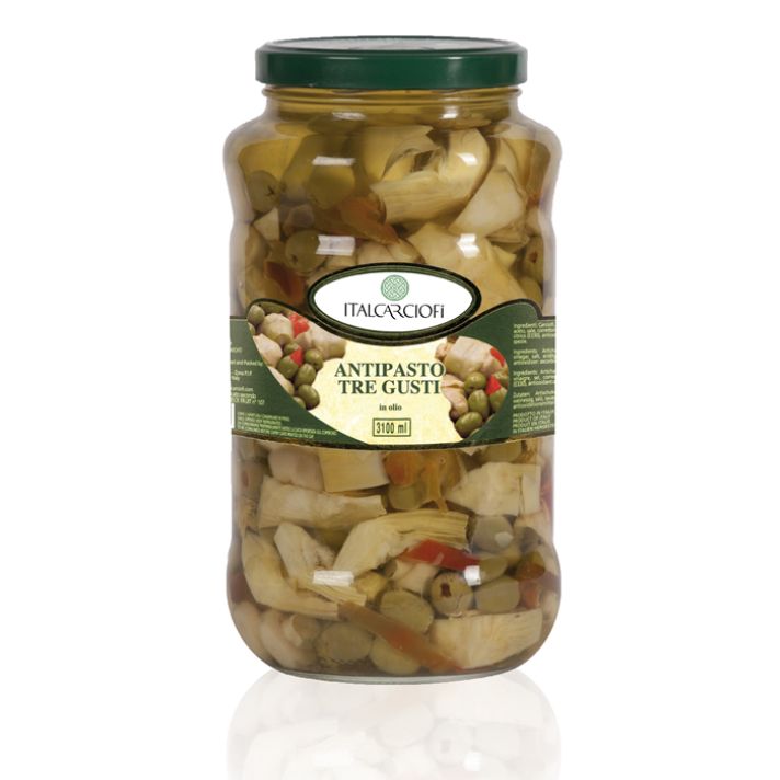ITALCARCIOFI MIXED VEGETABLE APPETIZER  SLICES IN OIL 314MLX12 GLASS JAR
NW. 280 GR