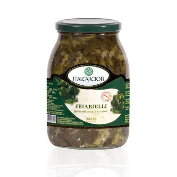 ITALCARCIOFI FRIARIELLI IN OIL 1062 ML X 6 GLASS JAR
NW. 900 GR