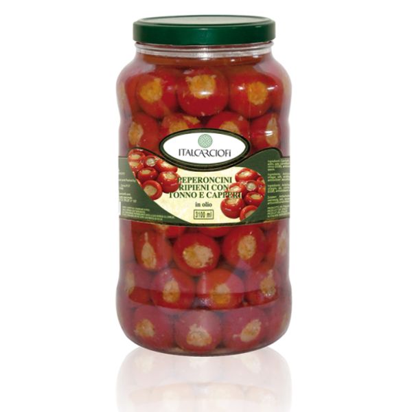 ITALCARCIOFI STUFFED HOT PEPPER WITH TUNA AND CAPERS 314 ML X 12
NW. 280 GR