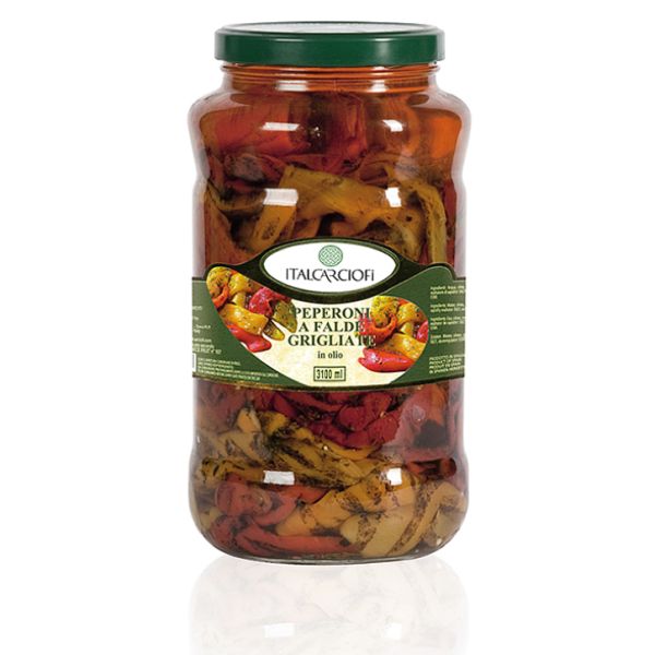 ITALCARCIOFI ROASTED PEPPERS IN OIL PEPERONI A FALDE GRIGLIATI IN OLIO 314 GR X 12
NW. 280 GR