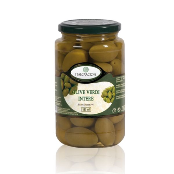 ITALCARCIOFI CASTELVETRANO GREEN OLIVES IN BRINE 580 ML X 12
NW. 540GR