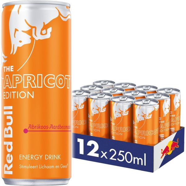 REDBULL SUMMER ED.STRAWBERRY/ APRICOT SLEEK CAN 250ML X 12