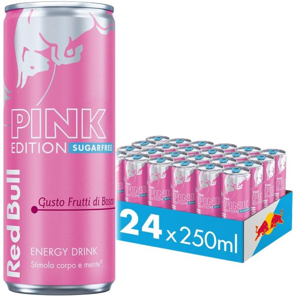 REDBULL PINK ED FOREST FRUIT SUGAR FREE 250 ML X 24 SLEEK CAN